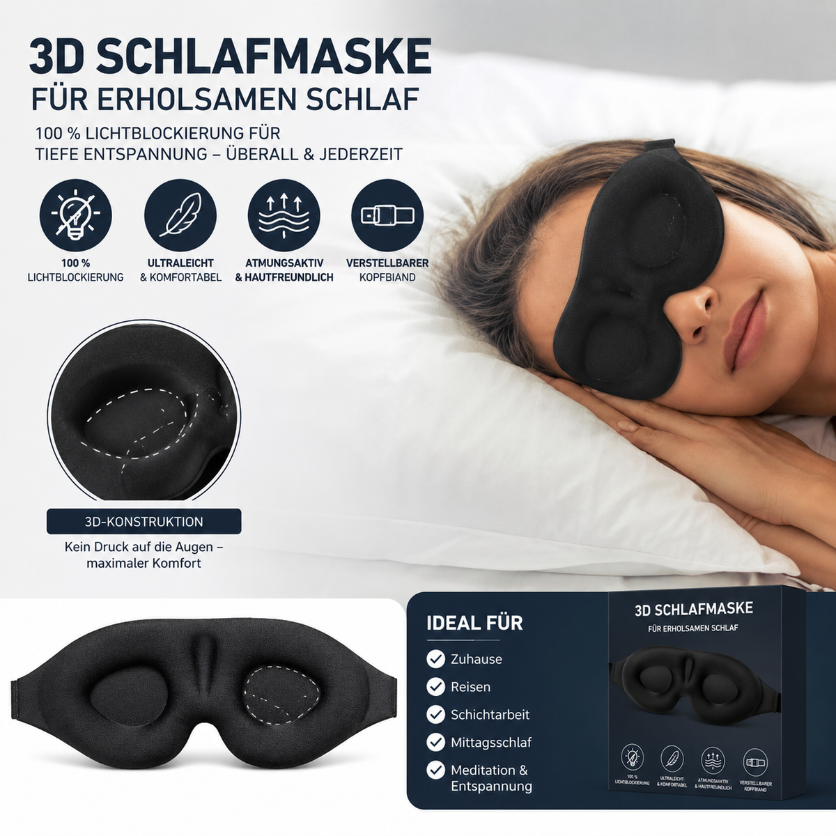 Wellness & Self-Care – 3D-Augenmaske