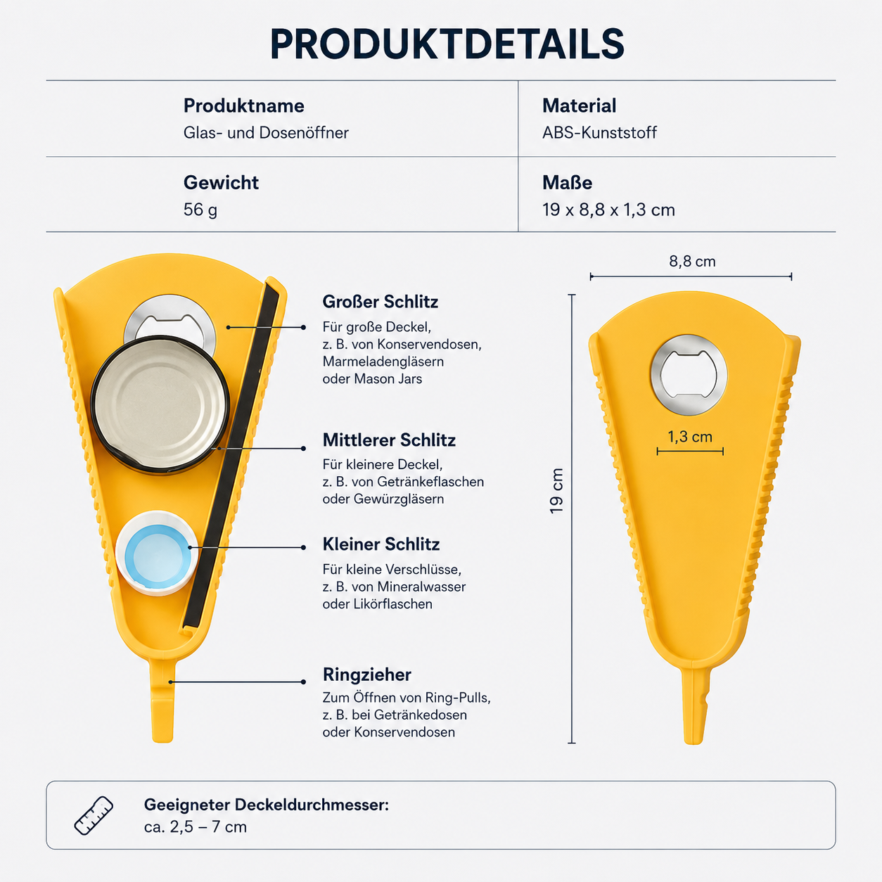 Multifunktionaler Glas- & Dosenöffner – Öffnen leicht gemacht!