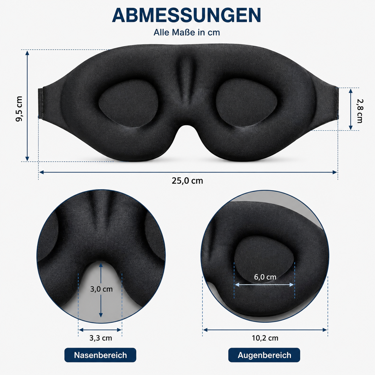 Ergonomisch verstellbare 3D-Augenmaske
