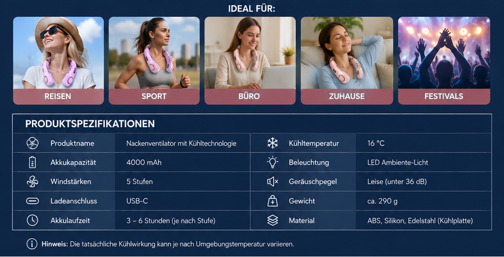 Tragbarer Nackenventilator