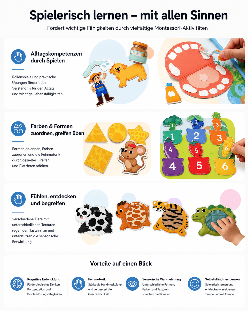 Montessori Fühlbuch – Spielerisch lernen