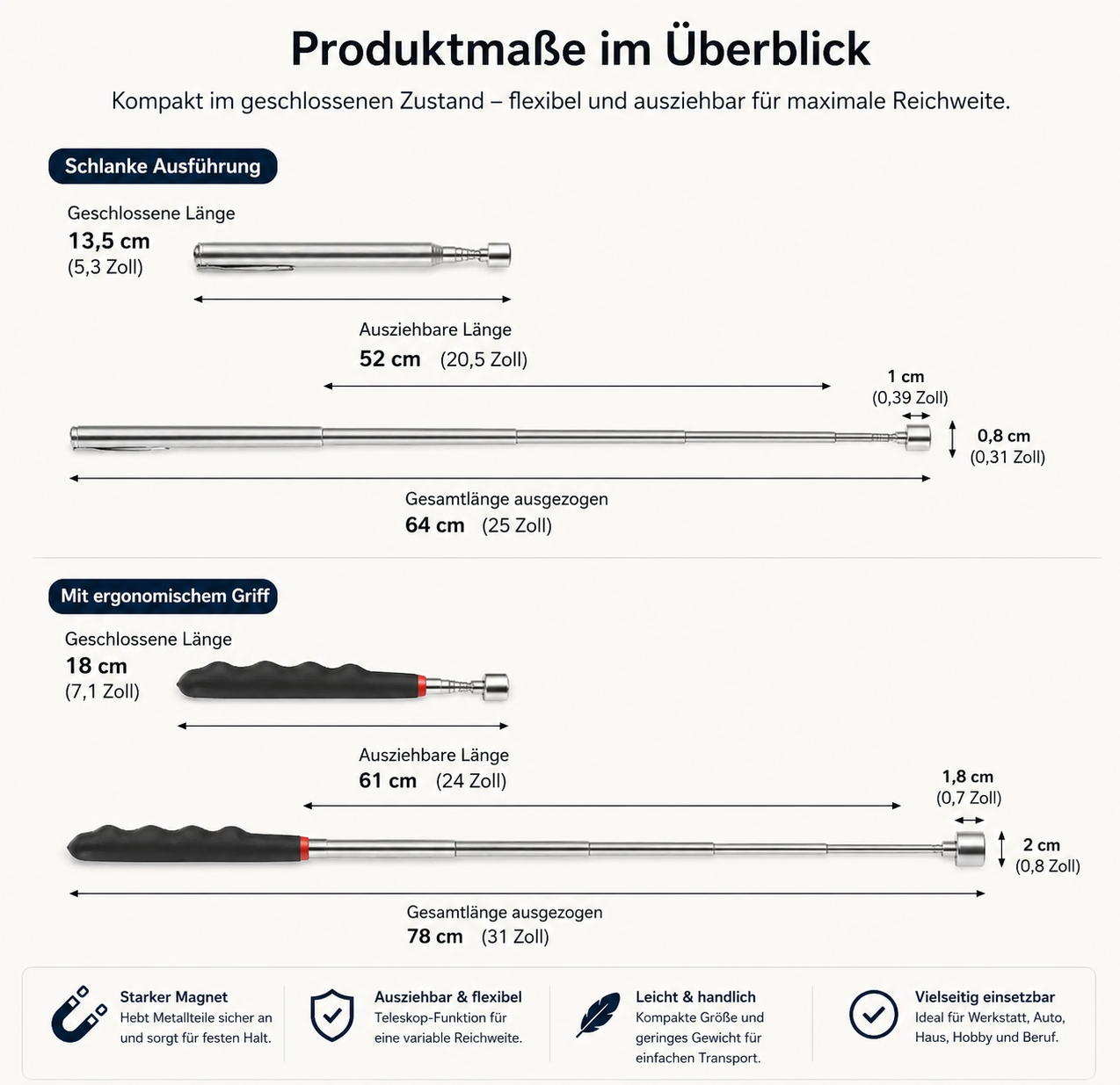Teleskop-Magnetpflückwerkzeug