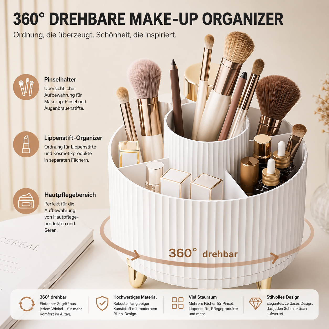 360 ° Rotierender Make-Up Organizer