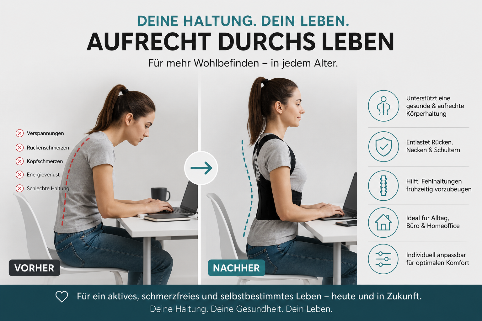 Ergonomischer Haltungskorrekturhelfer