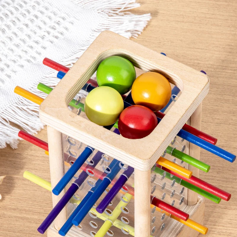 Montessori Holzspielzeug, 4-seitiges Acryl-Zylinderspiel