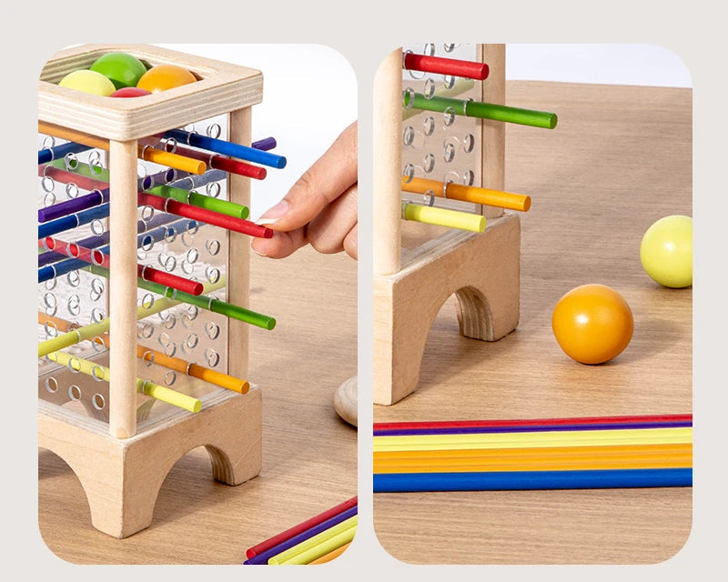 Montessori Holzspielzeug, 4-seitiges Acryl-Zylinderspiel