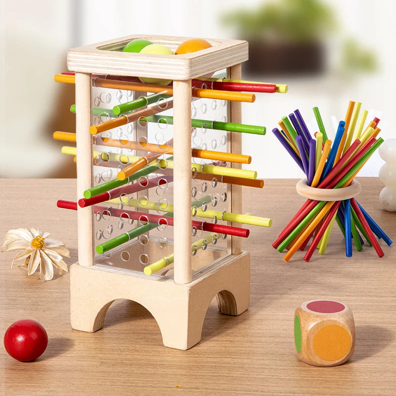 Montessori Holzspielzeug, 4-seitiges Acryl-Zylinderspiel