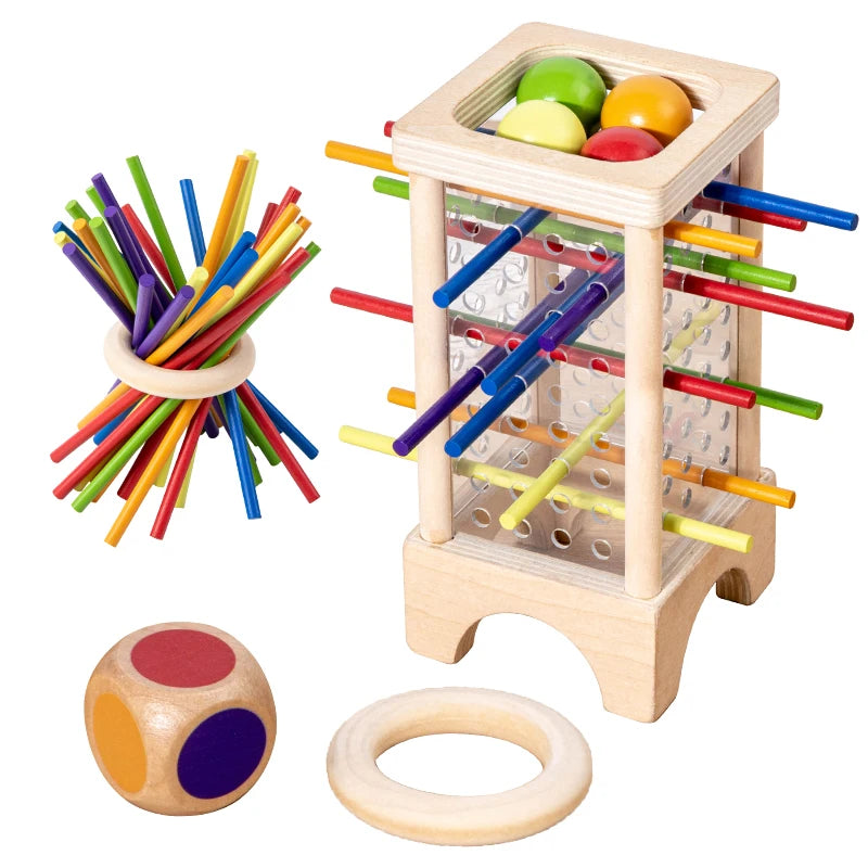 Montessori Holzspielzeug, 4-seitiges Acryl-Zylinderspiel