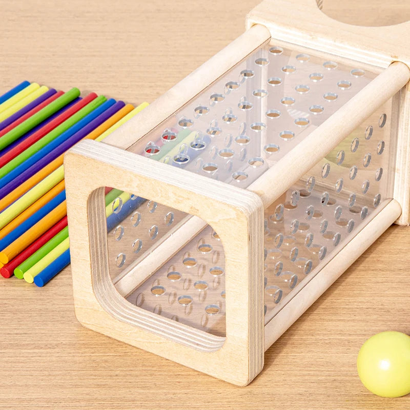 Montessori Holzspielzeug, 4-seitiges Acryl-Zylinderspiel